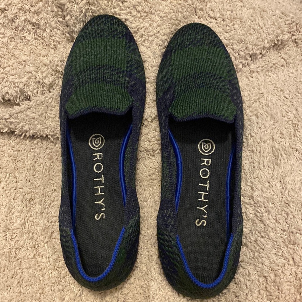 EUC Rothy’s Forest Tartan Loafers size 7 *Unicorn*